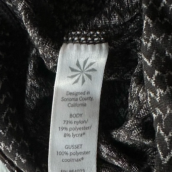 Athleta Yoga Pants / Work Out Pants Size Small Black W Gray Zigzag Hidden Pocket - Picture 7 of 11